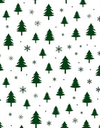 Evergreen Forest Snowflake Collage Rug