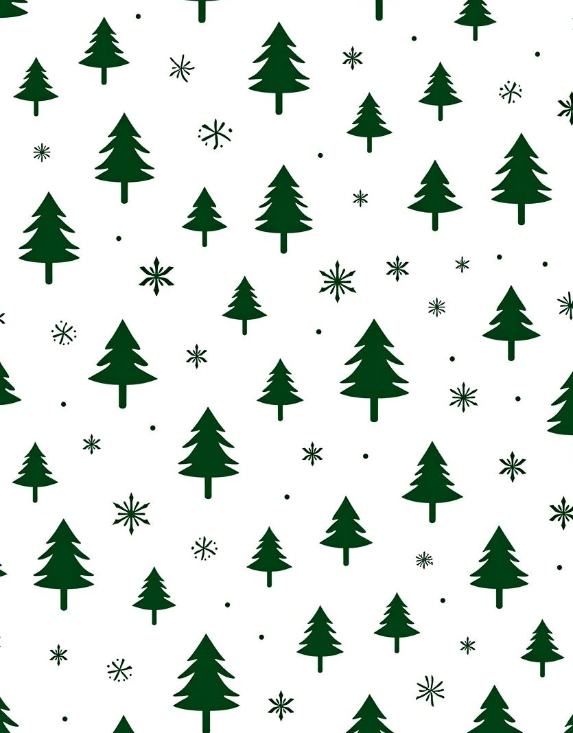 Evergreen Forest Snowflake Collage Rug