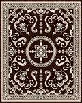 Ornate Floral Scrollwork Pattern Rug
