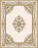 Antique Floral Scroll Pattern Rug