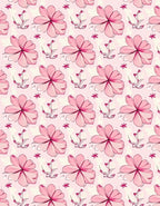 Pink Floral Garden Pattern Rug
