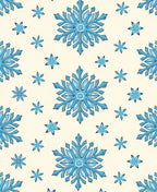 Light Blue Snowflake Pattern Rug