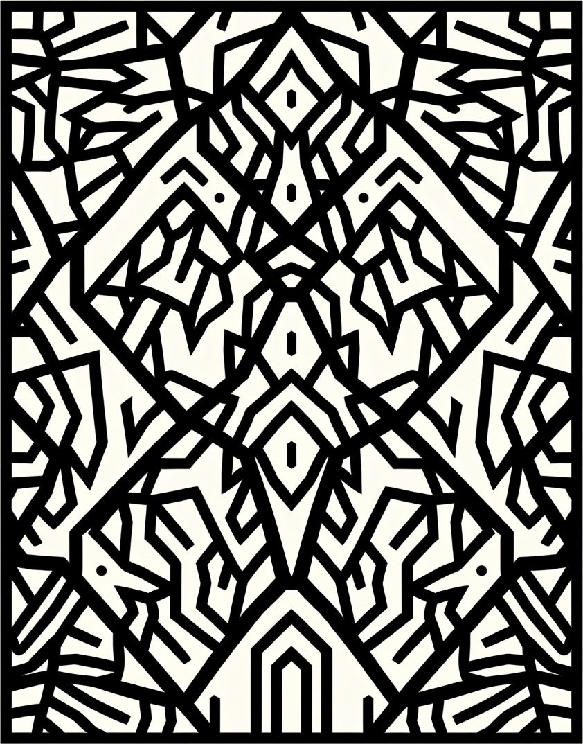 Bold Black Geometric Abstract Rug