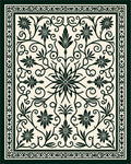 Classic Floral Vines Border Design Rug