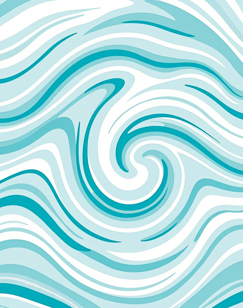 Aqua Swirl Fluid Abstract Design Rug