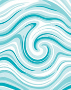 Aqua Swirl Fluid Abstract Design Rug