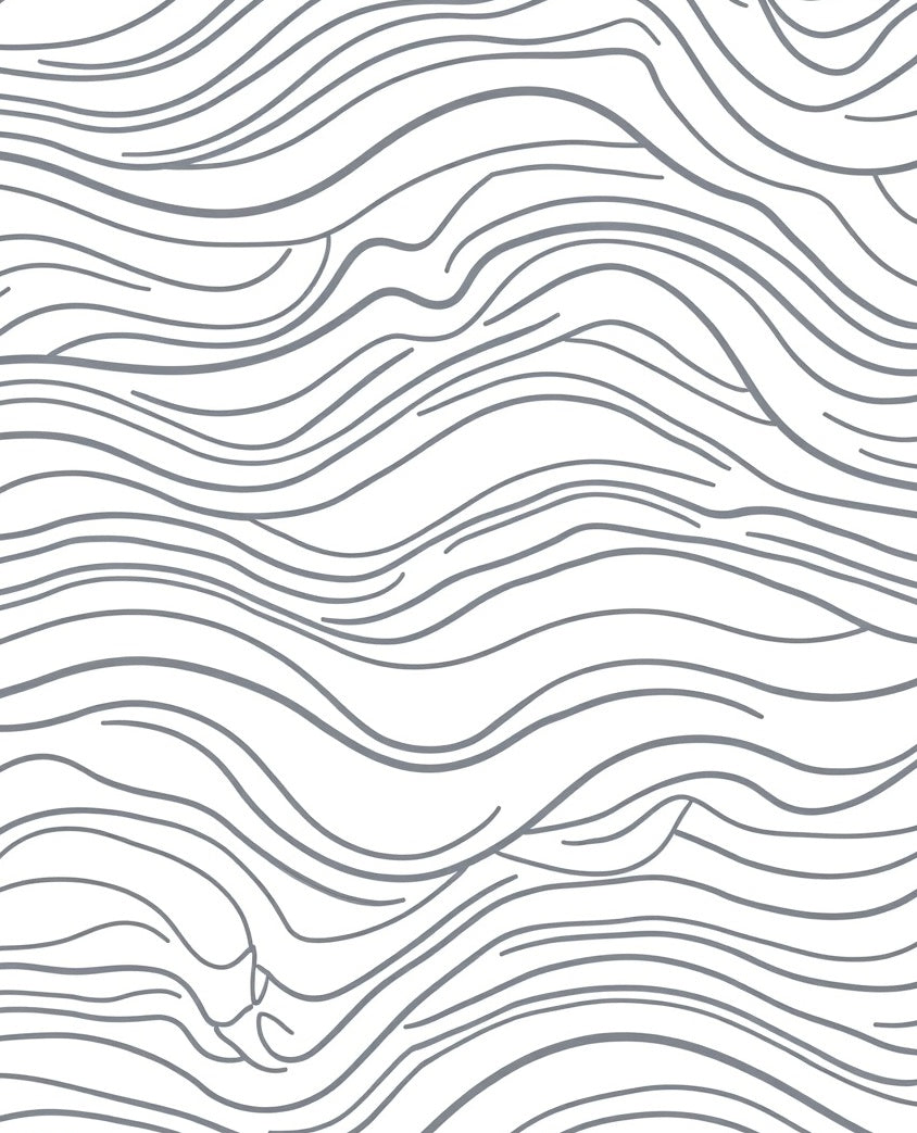 Abstract Gray Wave Pattern Rug