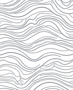 Abstract Gray Wave Pattern Rug