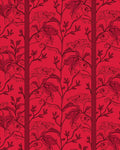 Red Floral Vine Traditional Rug Design Rug