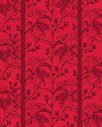 Red Floral Vine Traditional Rug Design Rug