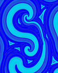 Abstract Swirl Triangles Blue Rug