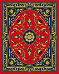 Bold Floral Scrollwork Red Rug