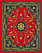 Bold Floral Scrollwork Red Rug