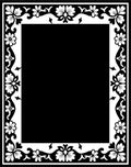 Black And White Floral Border Design Rug