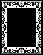 Black And White Floral Border Design Rug