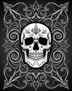 Gothic Skull Ornamental Pattern Rug