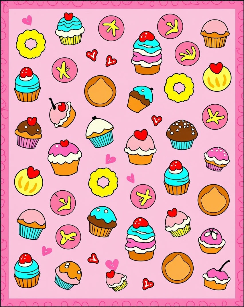 Sweet Cupcake Pattern Design Rug