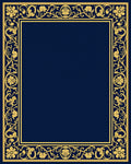 Ornate Floral Scrollwork Border Rug