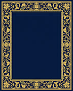 Ornate Floral Scrollwork Border Rug