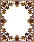Ornate Floral Scrollwork Border Design Rug