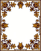 Ornate Floral Scrollwork Border Design Rug