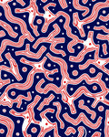 Organic Red White Abstract Pattern Rug