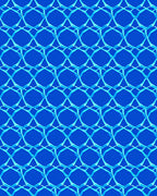 Geometric Blue Chain Mesh Rug