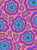 Groovy Pink Retro Floral Bloom Rug