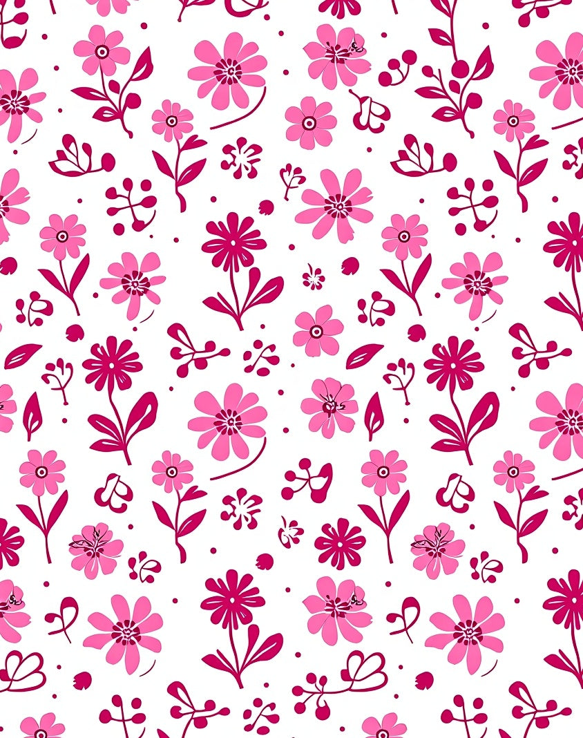Pink Floral Blossom Pattern Rug