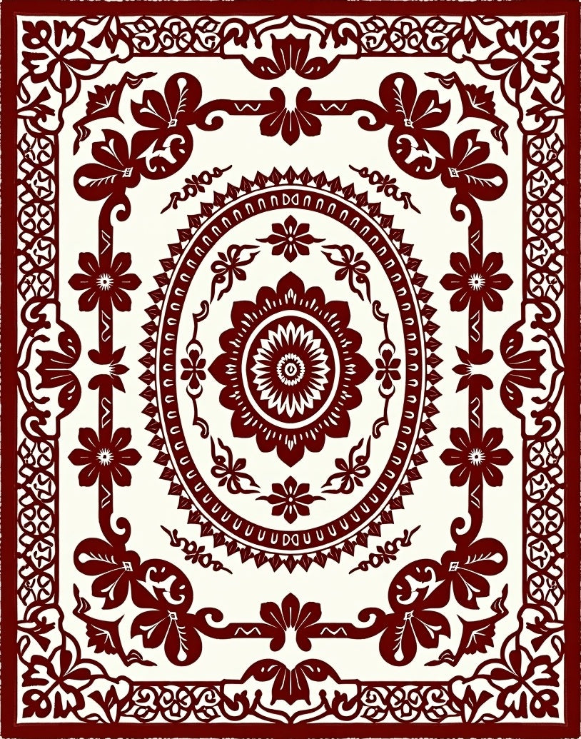 Classic Floral Medallion Pattern Rug
