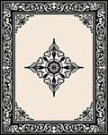 Classic Black and White Ornate Design Rug