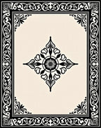 Classic Black and White Ornate Design Rug