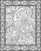 Elegant Scrollwork Floral Pattern Rug