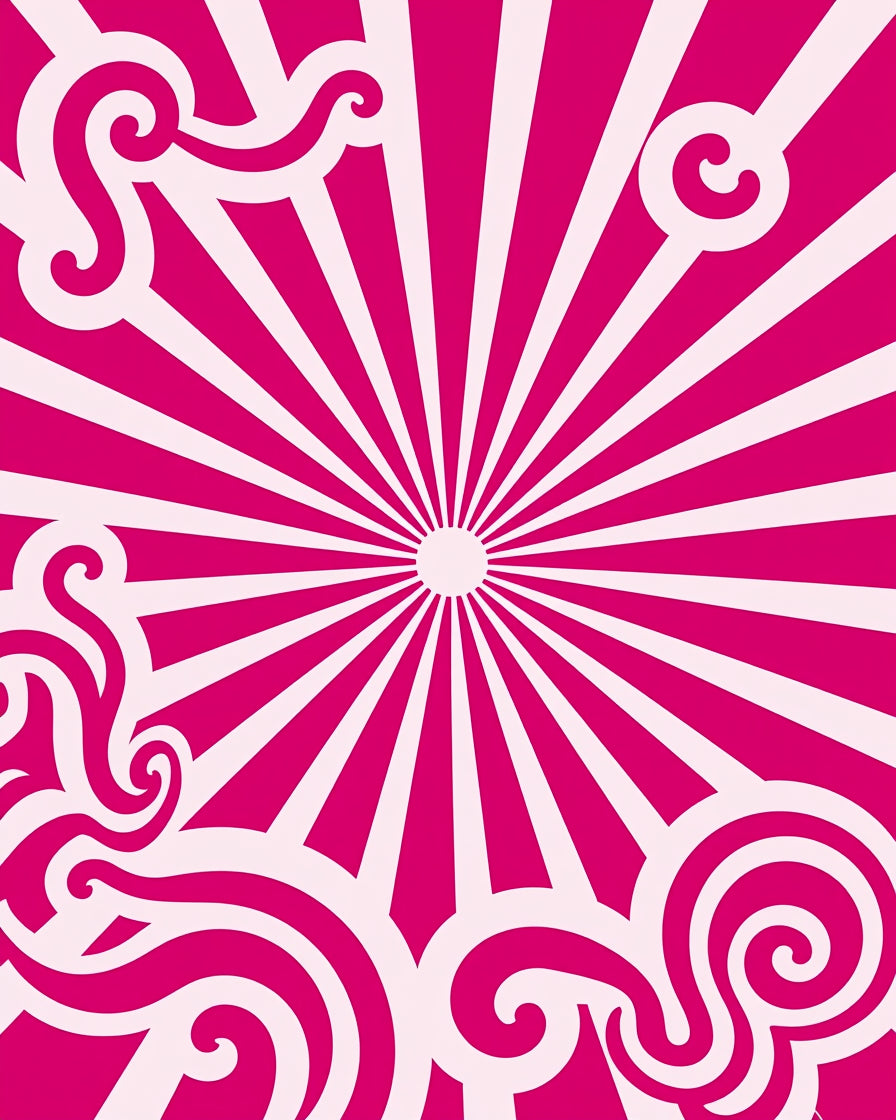 Radiant Swirls Pink Pattern Rug