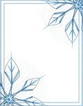 Cool Blue Starburst Leaf Border Rug