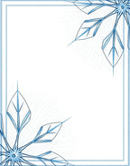 Cool Blue Starburst Leaf Border Rug