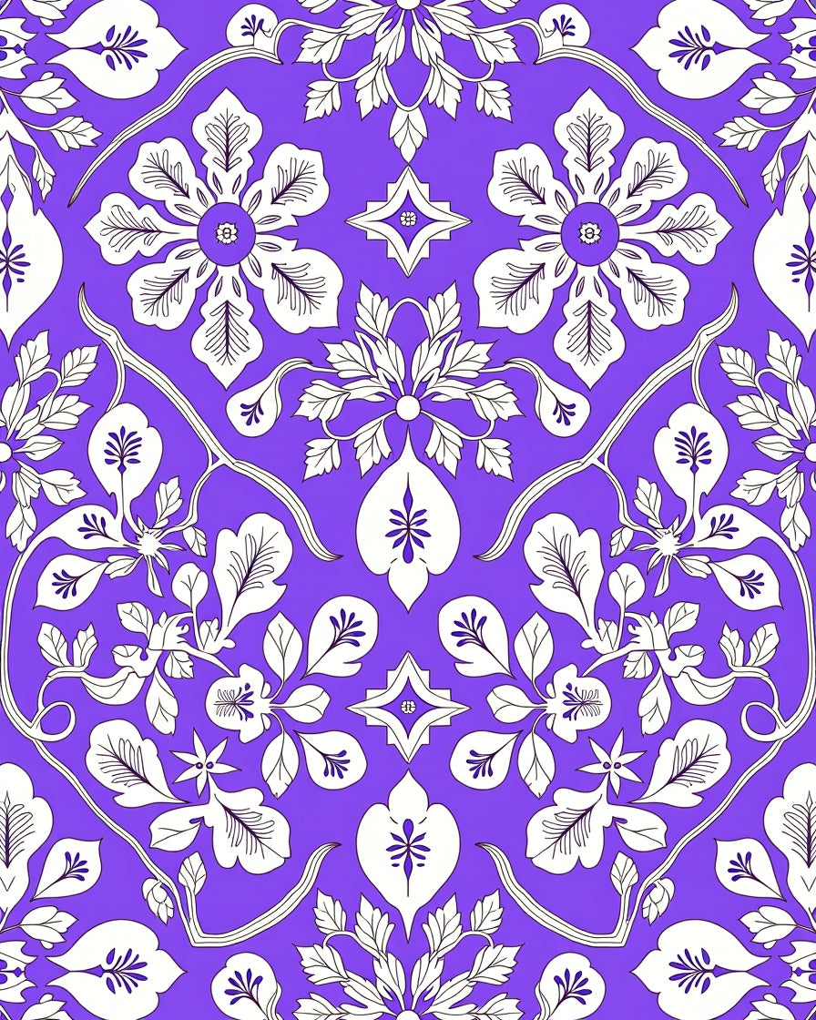 Bold Floral Vine Pattern Rug