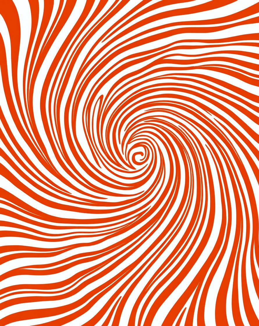 Vibrant Swirl Orange Design Rug