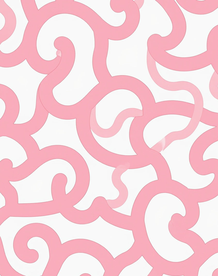 Chic Pink Swirl Pattern Design Rug