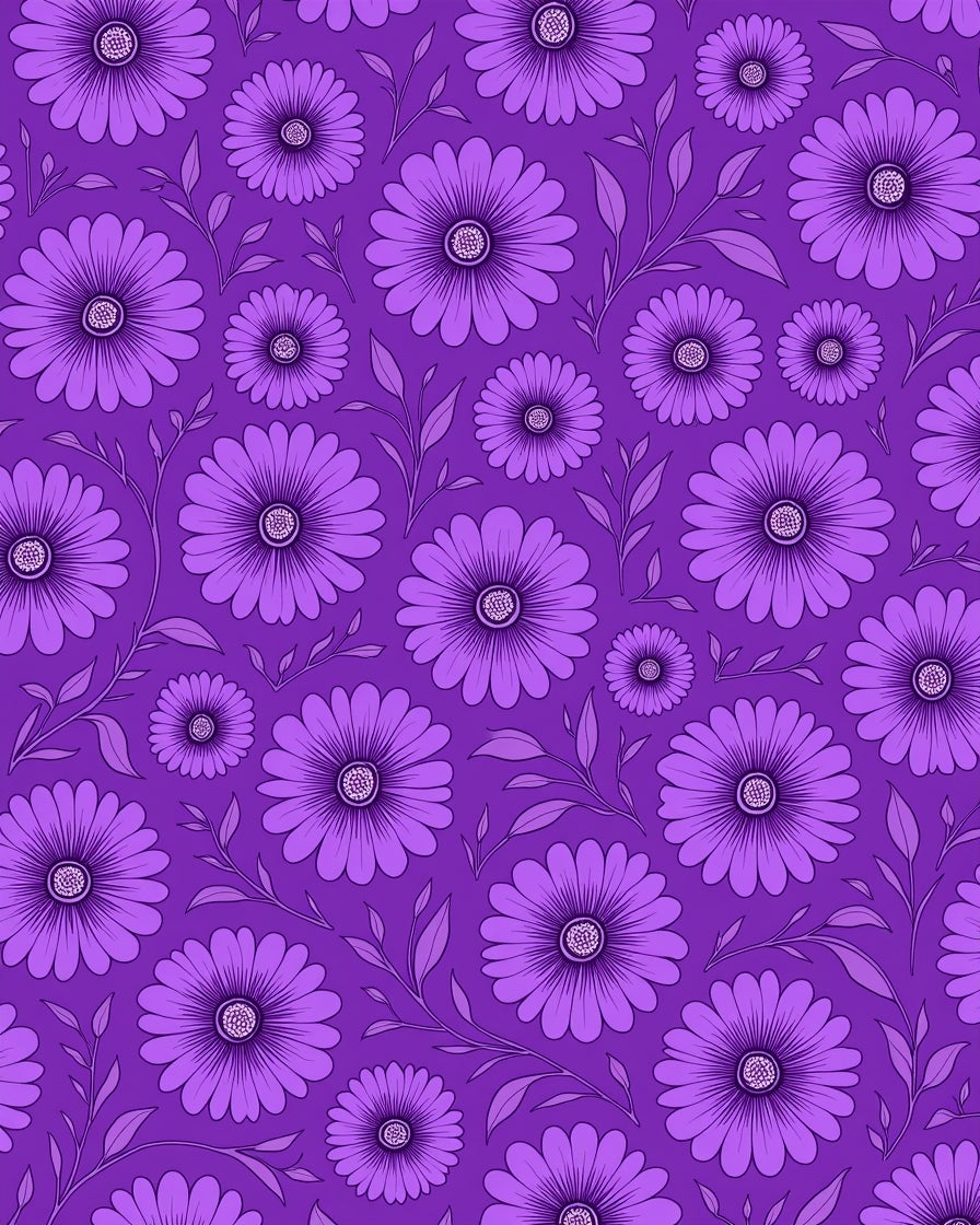 Purple Floral Vine Pattern Rug