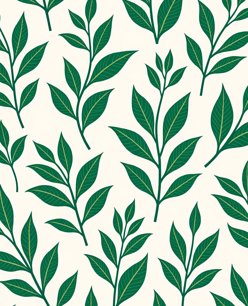 Green Leaf Botanical Pattern Rug