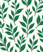 Green Leaf Botanical Pattern Rug