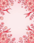Pink Floral Ribbon Border Design Rug