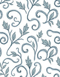Whimsical Leafy Scrollwork Pattern Rug