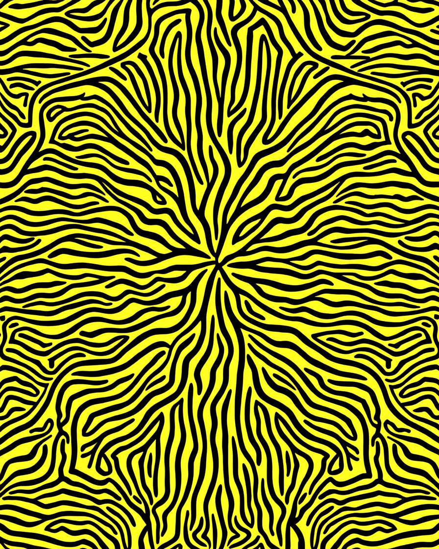 Bold Yellow Black Abstract Pattern Rug