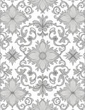Classic Floral Scroll Intricate Pattern Rug