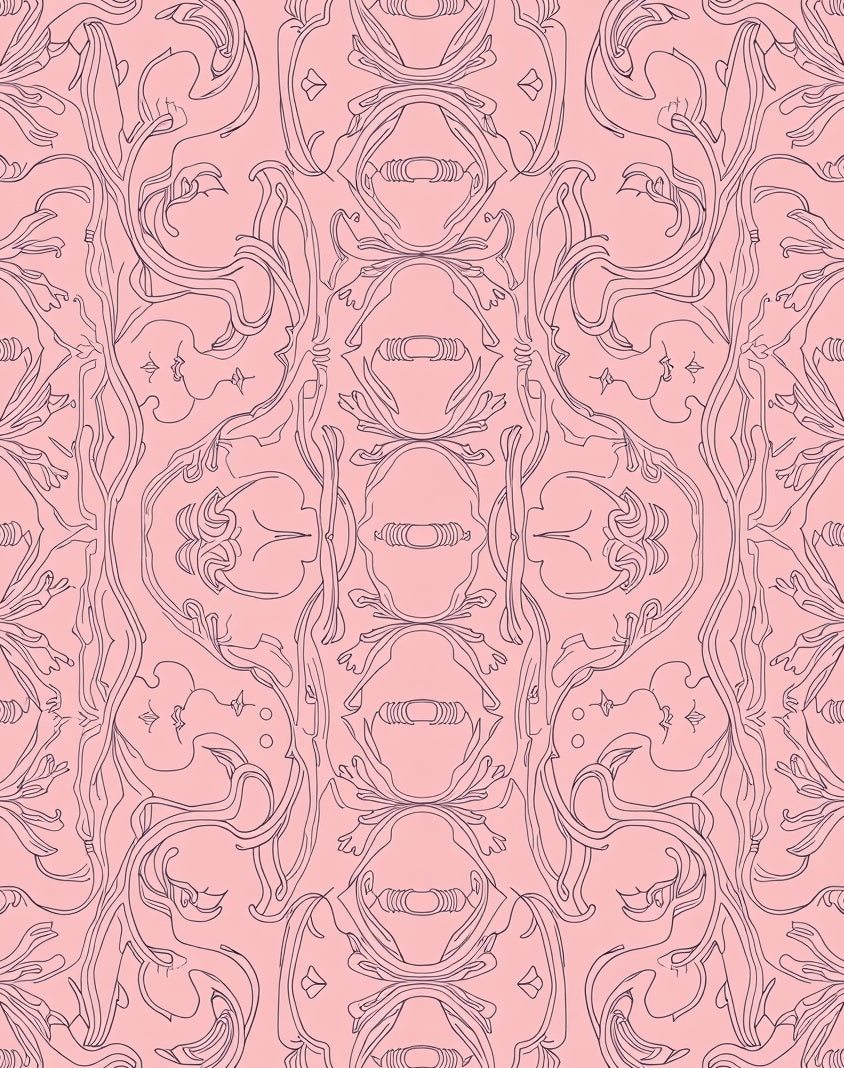 Art Nouveau floral and cameo pattern Rug