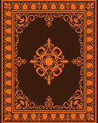 Orange Scrollwork Traditional Pattern Rug