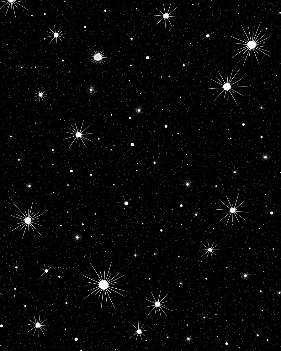 Night Sky Starburst Pattern Rug