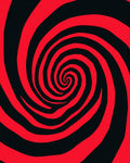 Red Black Swirl Abstract Pattern Rug